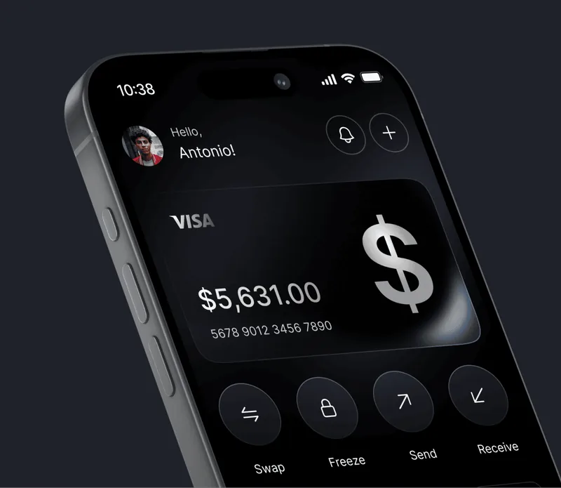 Layar kartu aplikasi perbankan