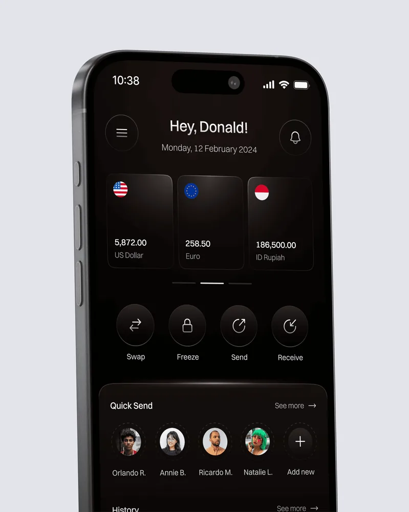 Aplikasi dompet multi-mata uang