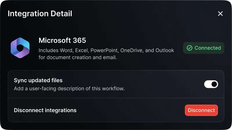 Detail integrasi Microsoft 365