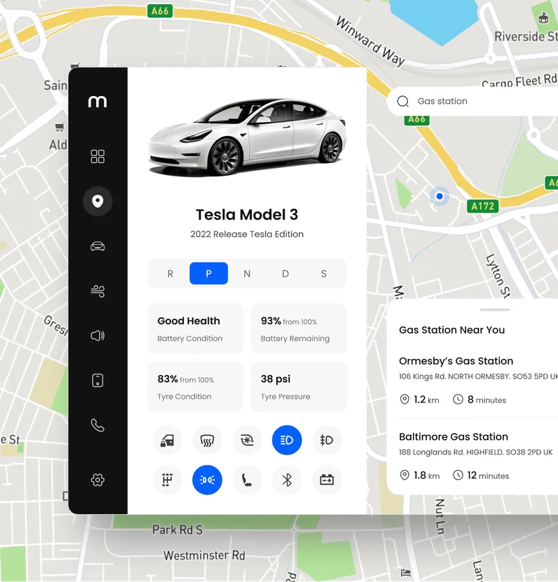 Dasbor pendamping mobil listrik