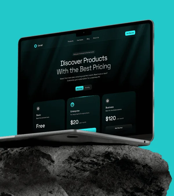 Landing page harga di laptop
