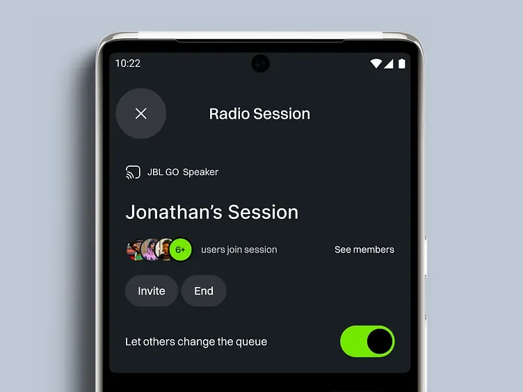 Layar sesi radio Biloop