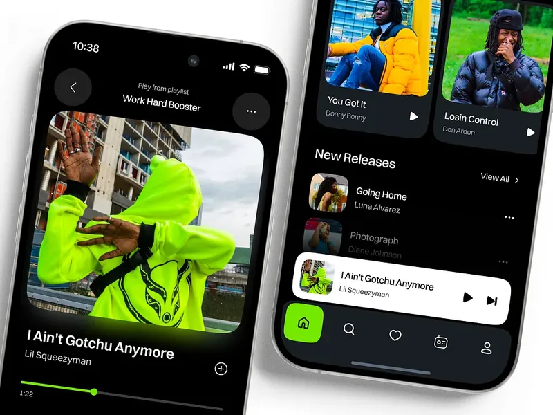 Tampilan ponsel aplikasi musik Biloop