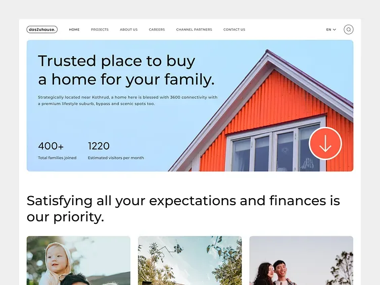 Landing page properti dasZuhause, tampilan 1