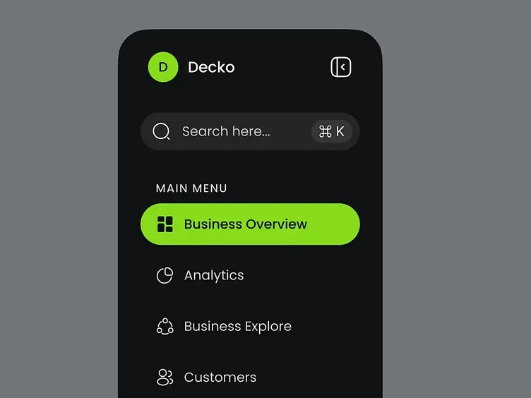 Dasbor CRM Decko, tampilan 2