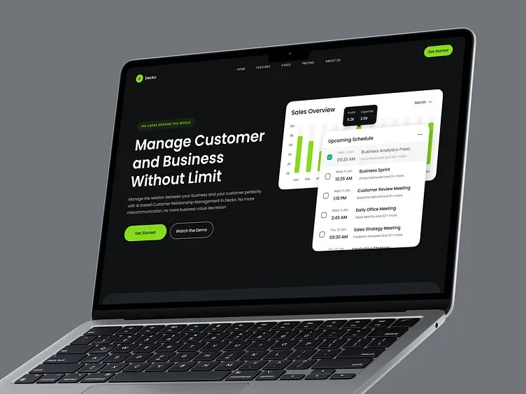 Landing page CRM Decko, tampilan 3