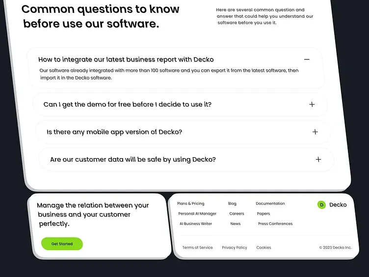 Landing page CRM Decko, tampilan 5