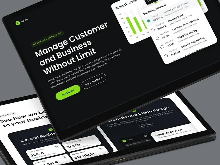 Landing page CRM Decko, tampilan 6