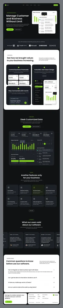 Landing page CRM Decko, tampilan 7