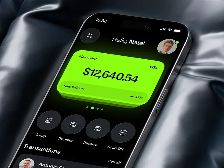 Aplikasi bank digital Fizzie, tampilan 1