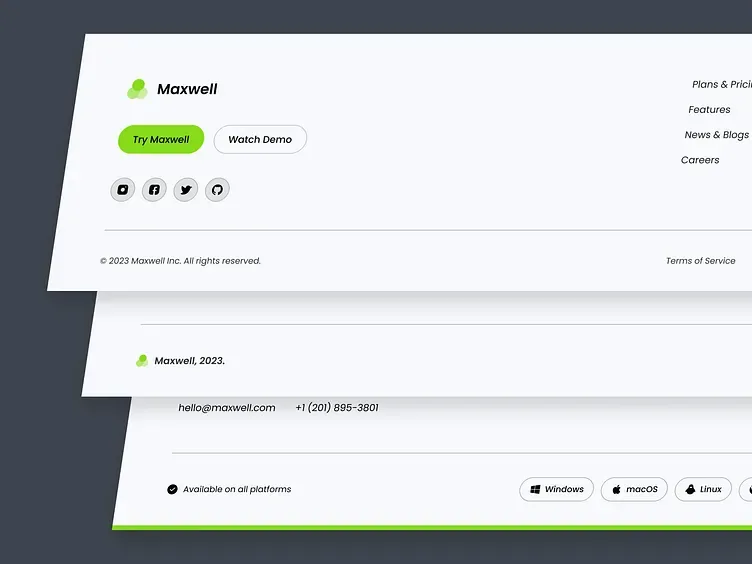 Koleksi desain footer website, tampilan 3