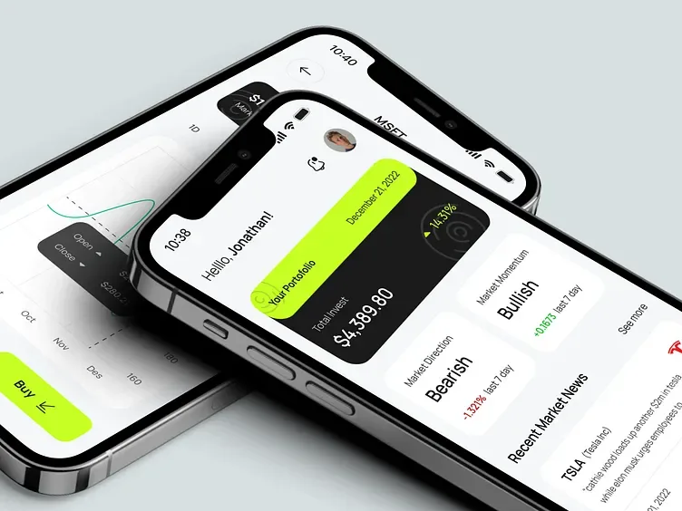 Aplikasi investasi saham mobile Investo, tampilan 1