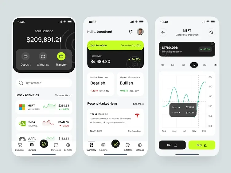 Aplikasi investasi saham mobile Investo, tampilan 4