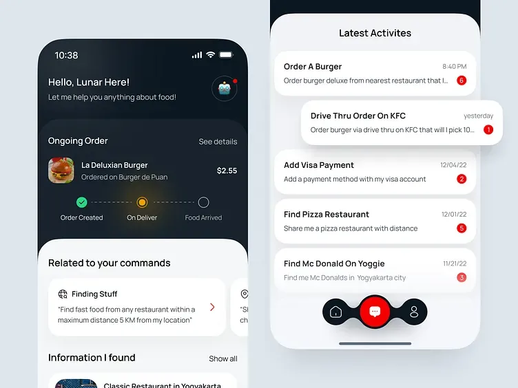 Aplikasi chatbot pemesanan makanan Lunar, tampilan 3