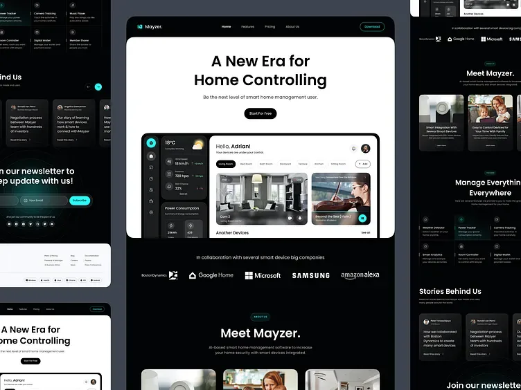 Landing page rumah pintar Mayzer, tampilan 5