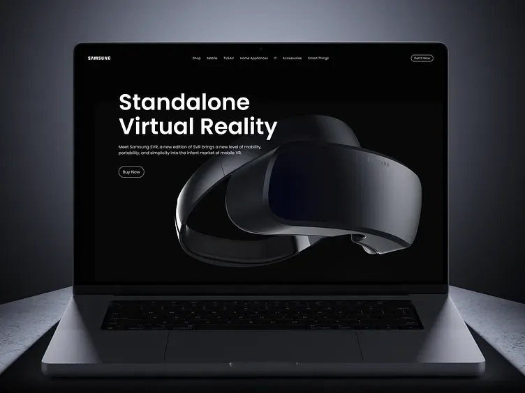 Konsep website Samsung VR, tampilan 1