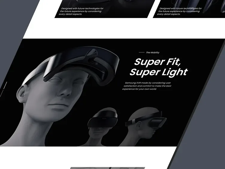 Konsep website Samsung VR, tampilan 2