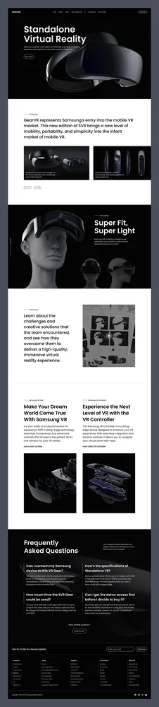 Konsep website Samsung VR, tampilan 6