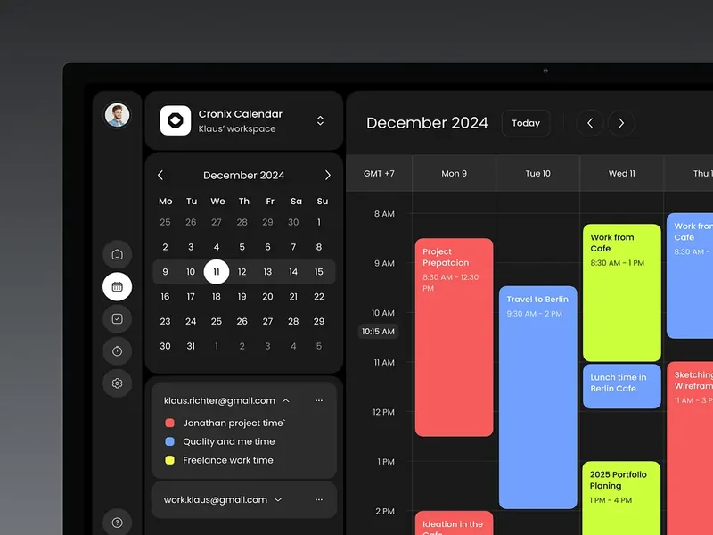 Tampilan dekat kalender dasbor penjadwalan