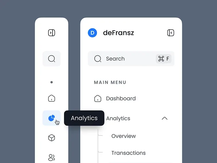 Variasi desain navigasi sidebar, tampilan 2