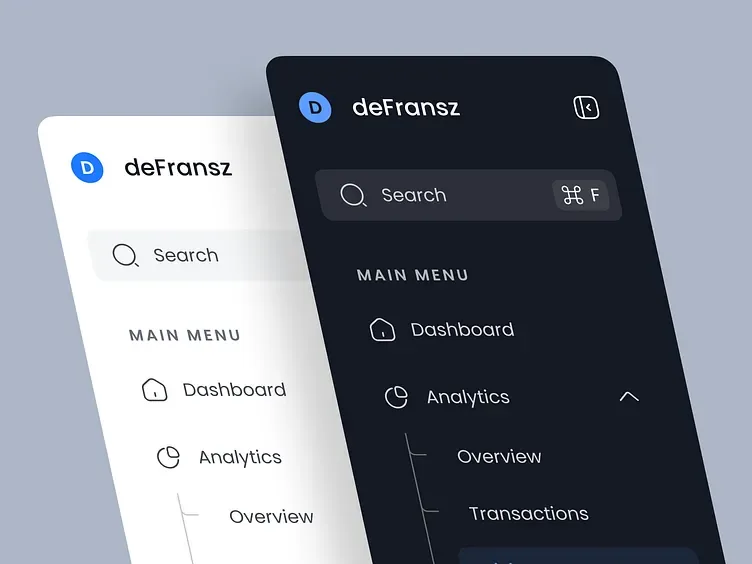 Variasi desain navigasi sidebar, tampilan 3