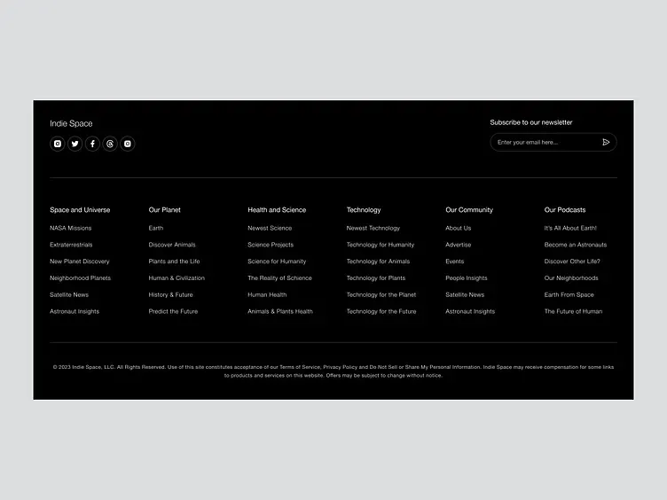 Bagian artikel website berita antariksa, tampilan 6